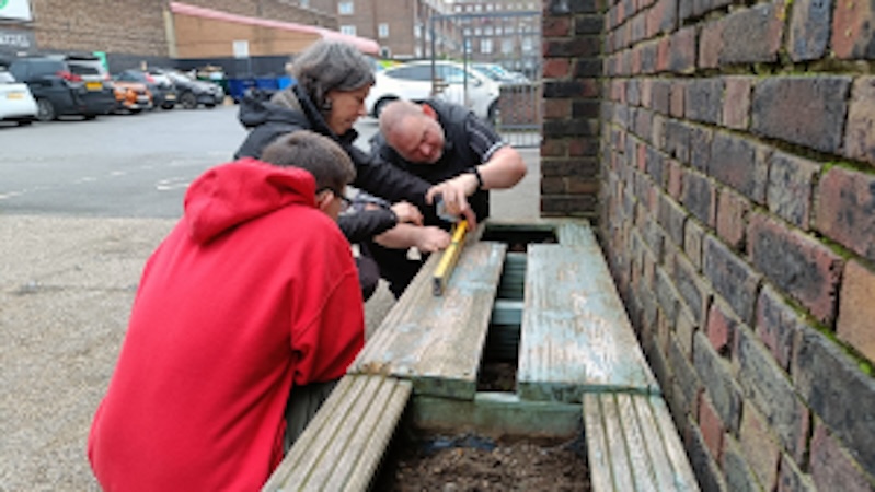 Students working