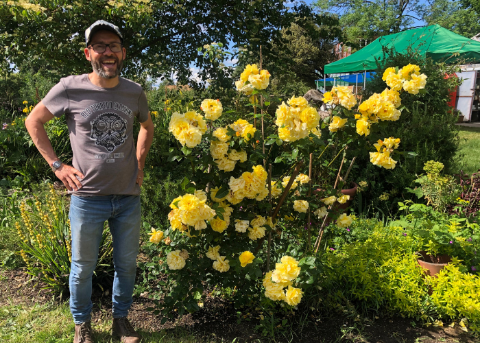 Mike volunteering at the Share garden