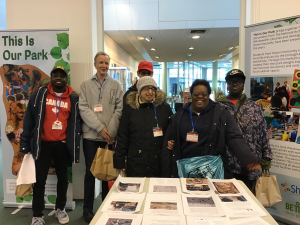 Students at Putney Library exhibition