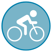 Icon of a person riding a bicycle