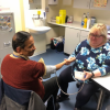 Harish having his blood pressure taken