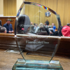 Close up of a glass award engraved with Share Community winners of Wandsworth Art Competition