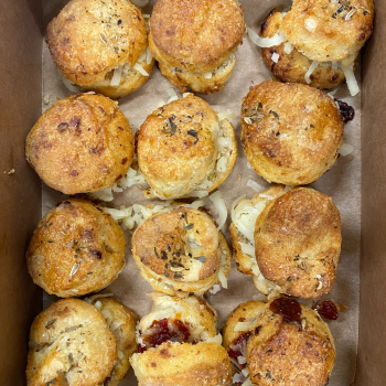 Close up of a batch of savoury muffins