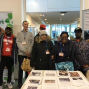 Students at Putney Library exhibition